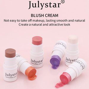 Julystar Lazy Highlight Contouring Sun Red Rouge Pearl Blush Cream blush Stick m